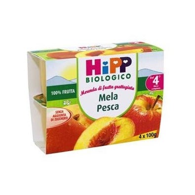 Hipp Bio Frutta Grattugiata Mela Pesca 4x100g 4 Mesi +  - 2