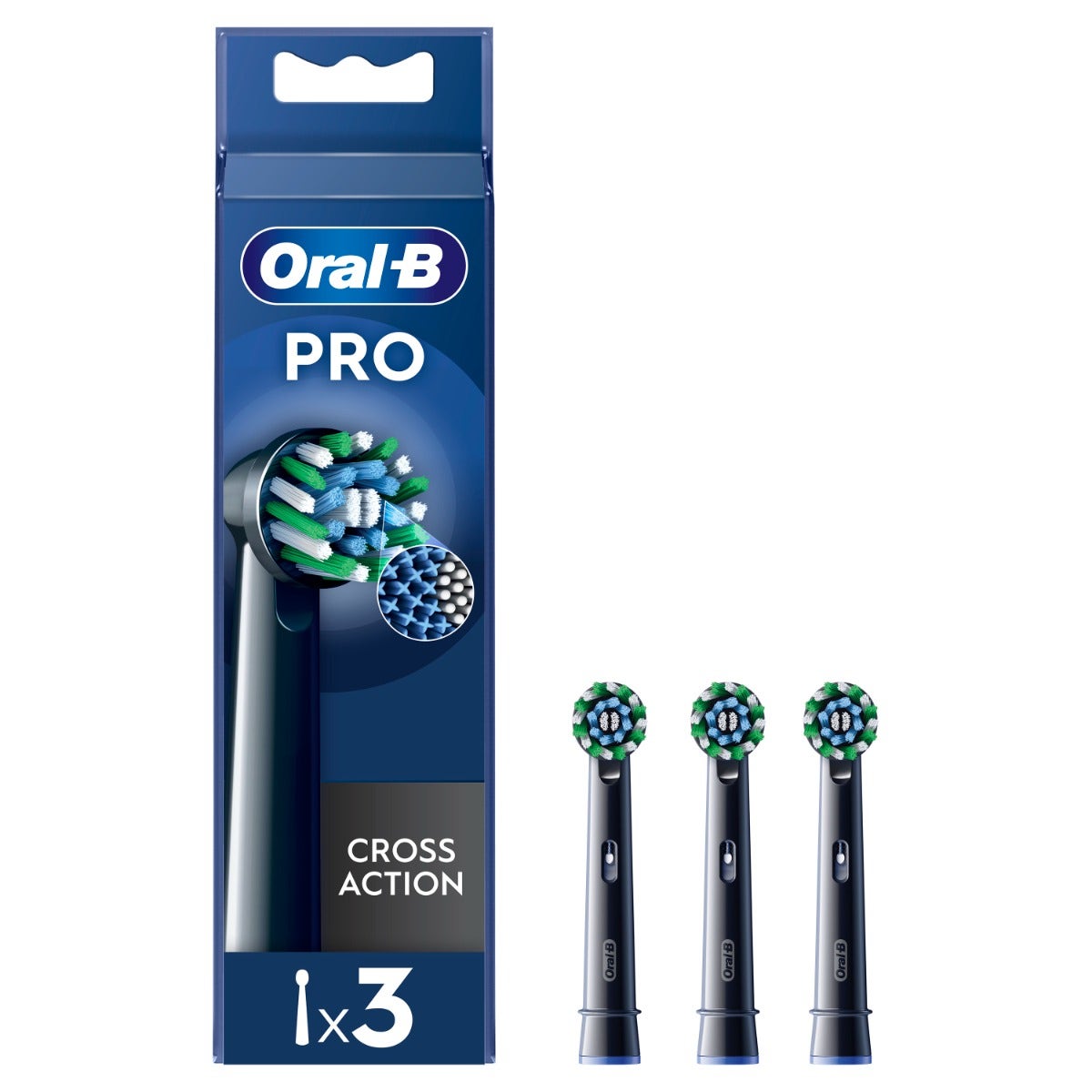 Oral-B Testine Di Ricambio Pro Cross Action Black 3 Pezzi-1