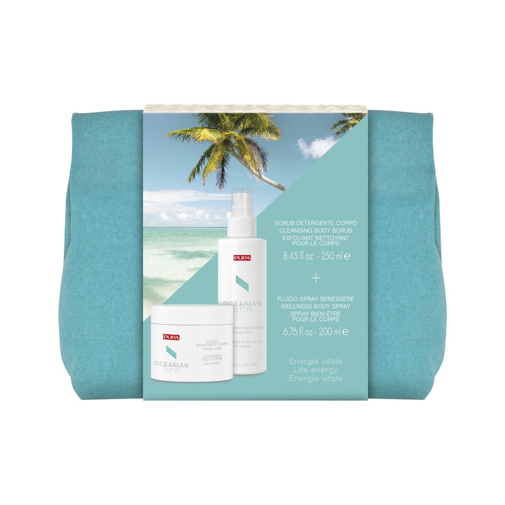 Pupa Kit Oceanian Spa II Scrub Detergente 250ml + Fluido Spray Benessere 200ml + Pochette-2