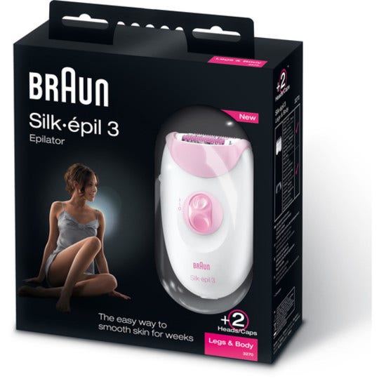 Braun Epilatore Silk-Epil 3 SE3270 Legs & Body Bianco Rosa-2