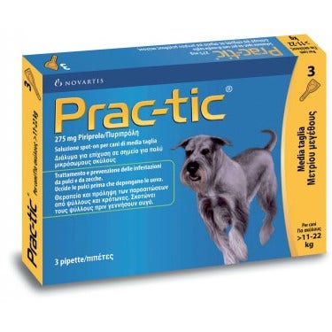 Practic Spot-On Soluzione 3 Pipette 2,2ml 275mg Giallo Cani Da 11 a 22kg-1