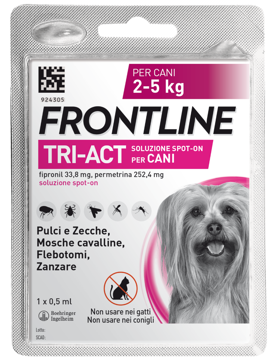 Frontline Tri-Act Soluzione Spot-On Cani 2-5Kg 1x0,5ml-2
