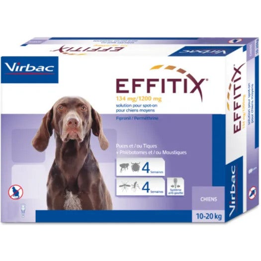 Effitix Spot-On Soluzione 24 Pipette 2,20ml 134mg+1.200mg Cani Da 10 A 20kg-3
