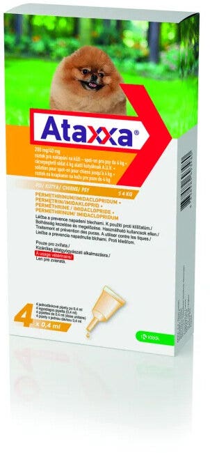 Ataxxa Spot-On* 0,4ml 40mg + 200mg Cani Fino a 4kg 4 Pipette-2
