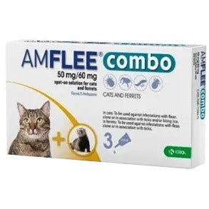 Amflee Combo 50mg/60mg  Spot On Antiparassitario Per Gatti E Furetti 3 Pipette-1