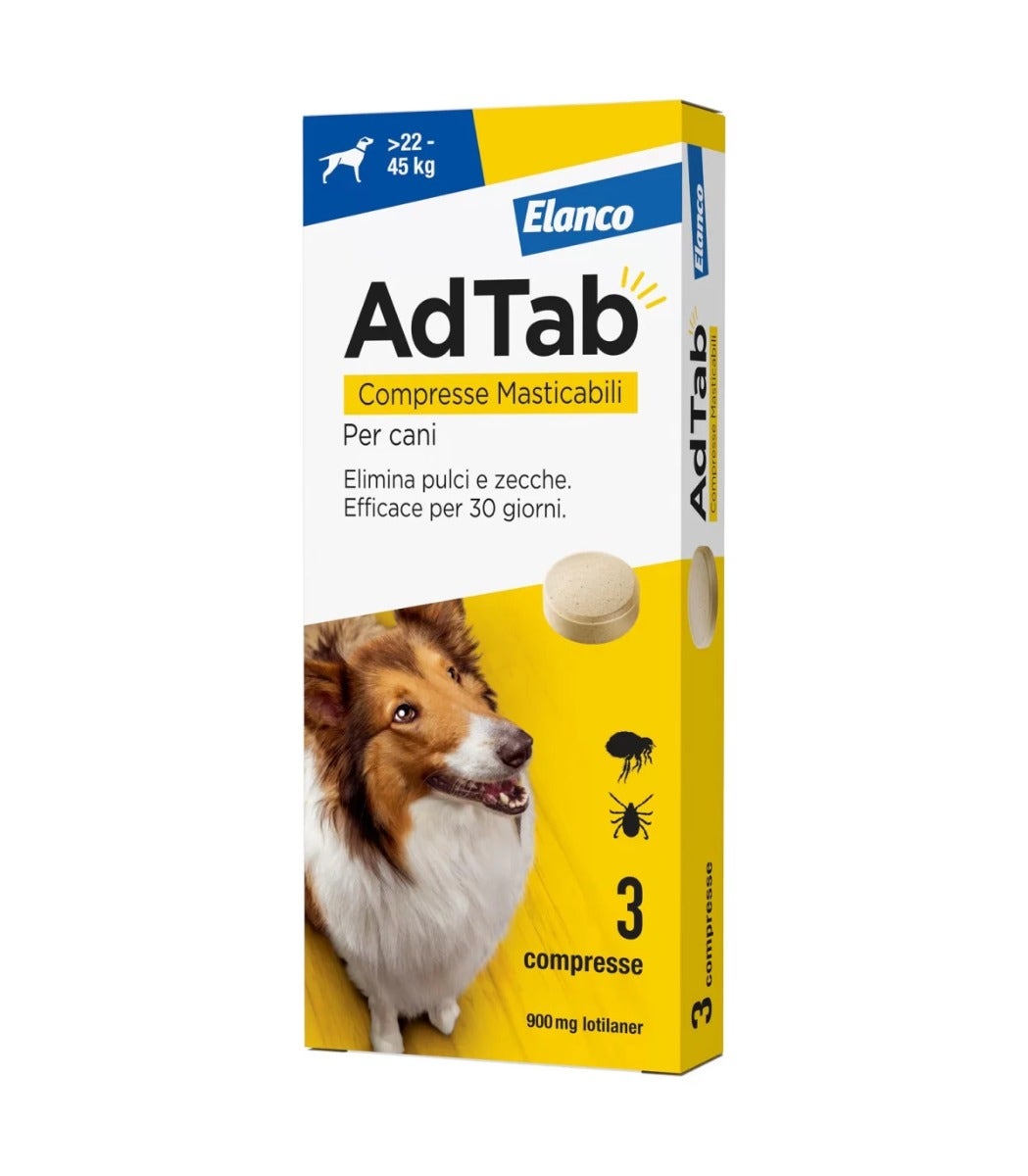Adtab Per Cani Da 22 A 45kg 3 Compresse Masticabili 900mg-1