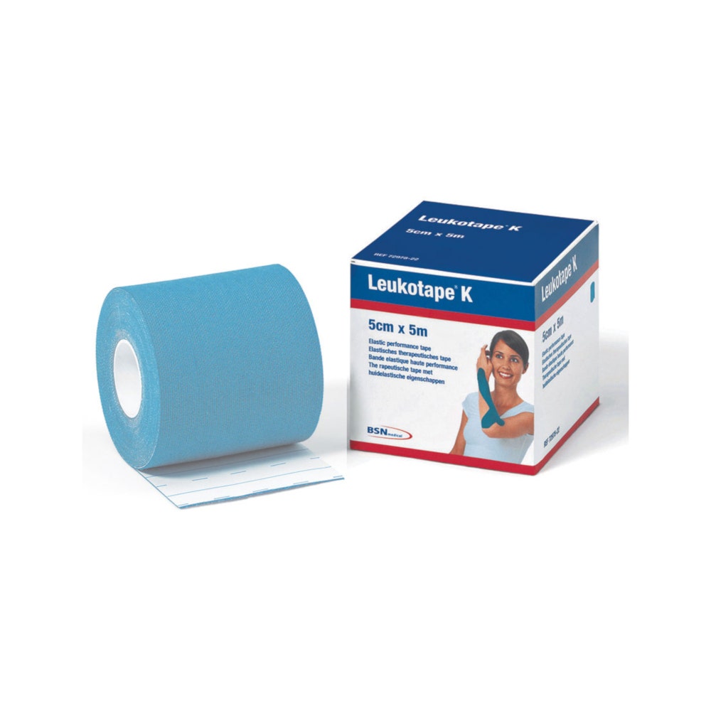 Leukotape Benda Adesiva Per Taping Fiosioterapeutici Rotolo Azzurro 5cmx5m  - 2