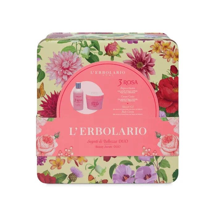 L'Erbolario Segreti Di Bellezza Duo 3 Rosa Crema Corpo 200ml + Bagnoschiuma 250ml-3
