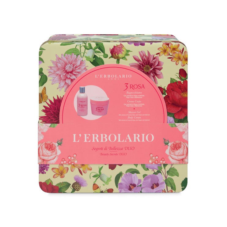 L'Erbolario Segreti Di Bellezza Duo 3 Rosa Crema Corpo 200ml + Bagnoschiuma 250ml-0