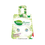 Farma Bijoux Orecchino Cubo Swarovski 4 mm Aurora Boreale 1 Paio  - 2