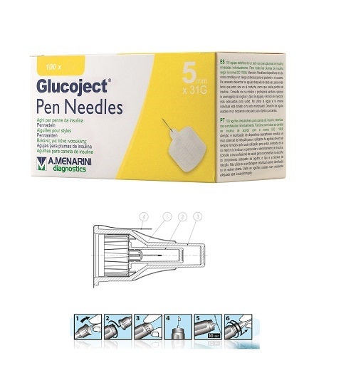 Glucoject Ago Per Penna Insulina 5mm Gauge 31 100 Pezzi  - 1