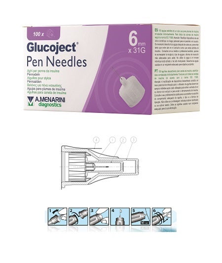 Glucoject Ago Per Penna Insulina 6mm Gauge 31 100 Pezzi  - 1