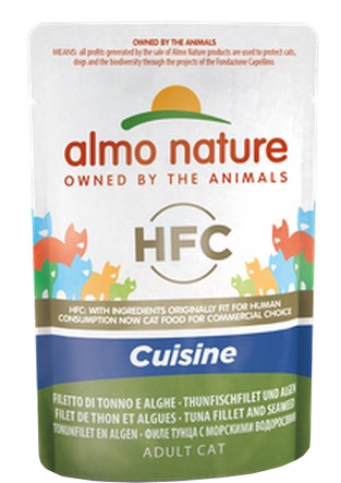 Almo Nature HFC Cuisine Cibo Umido Filetto Di Tonno E Alghe Per Gatti Adulti Bustina 55g-1