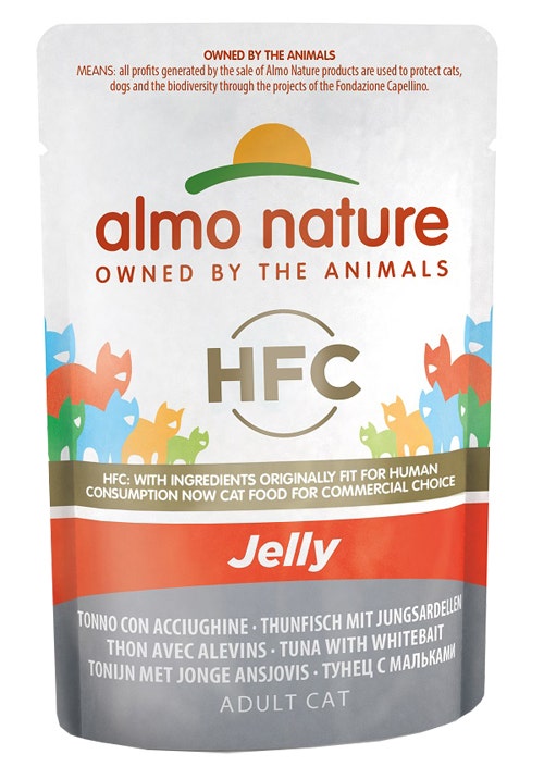 Almo Nature HCF Classic Jelly Tonno Con Acciughine Cibo Umido Per Gatti Adulti Busta 55g-1