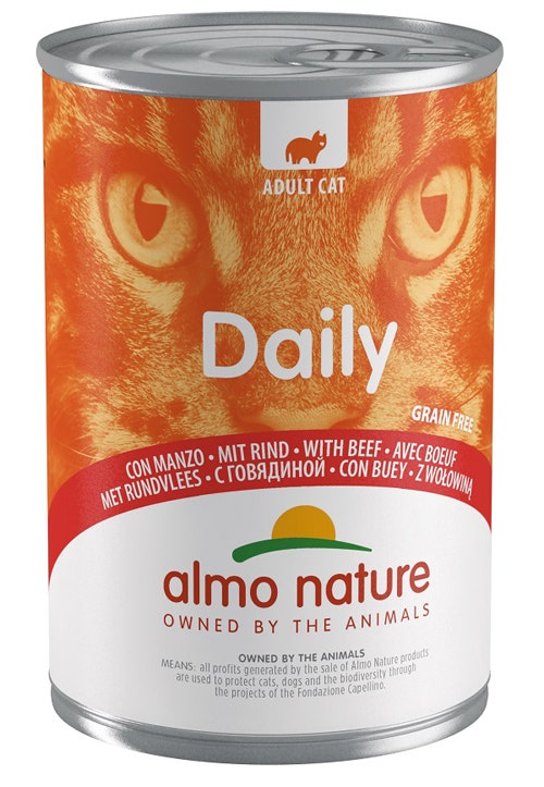 Almo Nature Daily Menu Cibo Umido Con Manzo Per Gatti Adulti Lattina 400g-1