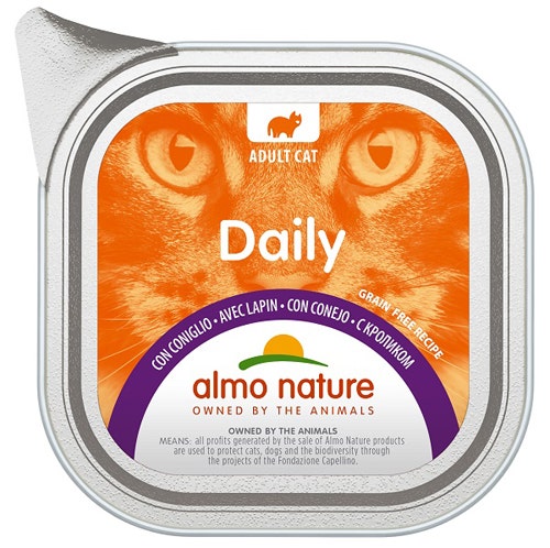 Almo Nature Daily Menu Cibo Umido Coniglio Gatti Adulti Vaschetta 100g-1