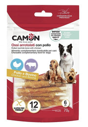 Camon Rolls Di Pelle Bovina Con Pollo Per Cani 17cm 140g 3 Pezzi-1