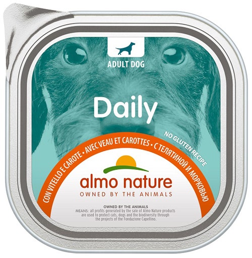 Almo Nature Daily Menu Cibo Umido Vitello E Carote Cani Adulti Vaschetta 300g-1