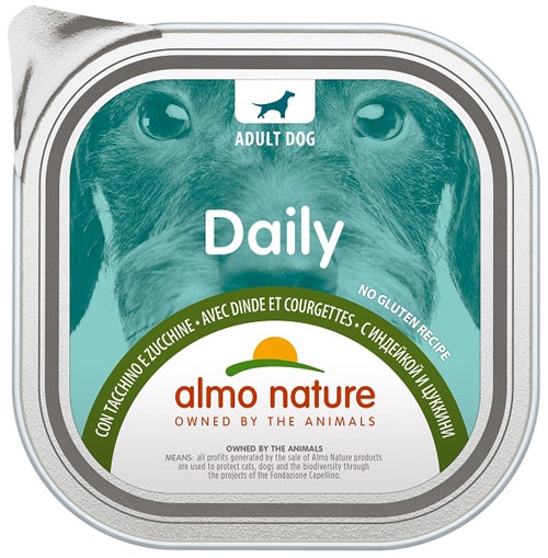 Almo Nature Daily Menu Cibo Umido Tacchino E Zucchine Cani Adulti Vaschetta 300g-1