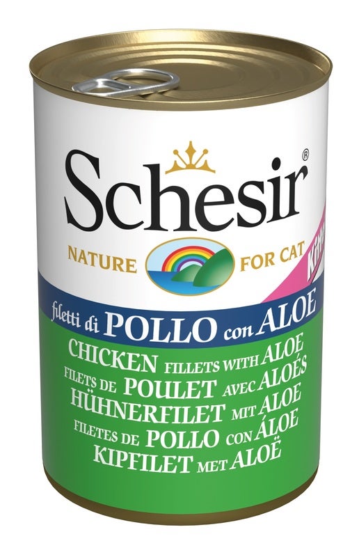 Schesir Filetti Di Pollo Con Aloe Cibo Umido Per Gattini Lattina 140g-1