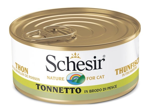 Schesir Tonnetto In Brodo Di Pesce Cibo Umido Gatti Adulti Lattina 70g-1