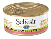 Schesir Pollo Con Gamberetti Cibo Umido Gatti Adulti Lattina 70g-1