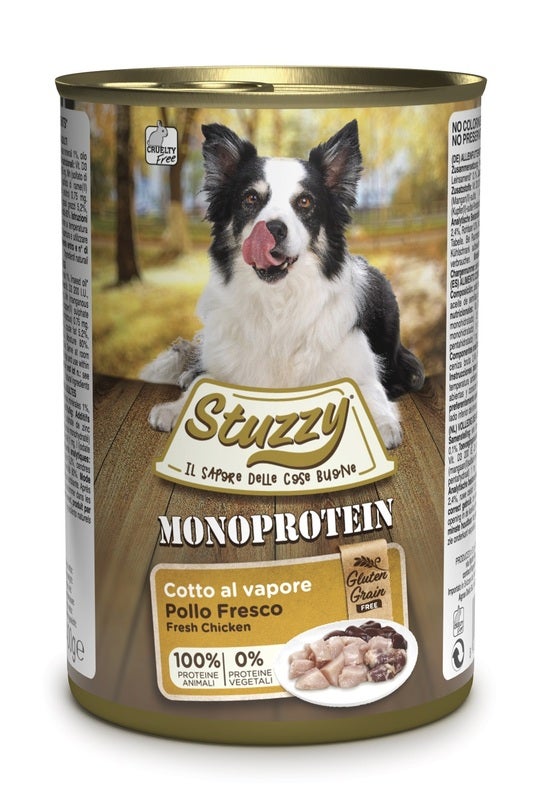Stuzzy Monoprotein Al Pollo Cibo Umido Cani Adulti Barattolo 400g-1