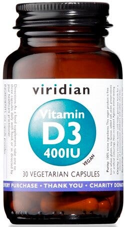 VIRIDIAN VITAMIN D3 400IU 30CP-2