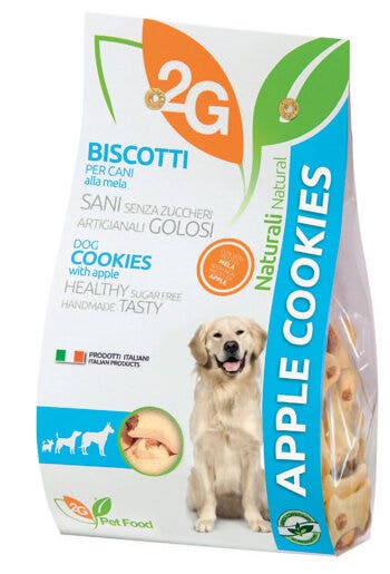 2G Pet Food Apple Cookies Biscotti Alla Mela Per Cani Sacco 350g-2