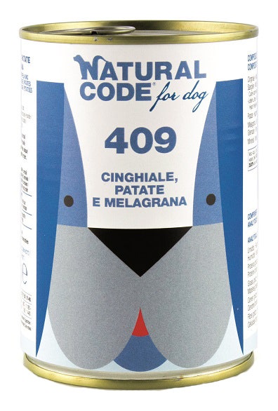 Natural Code 409 Cibo Umido Con Cinghiale/Patate/Melograno Per Cani Adulti Barattolo 400g-1
