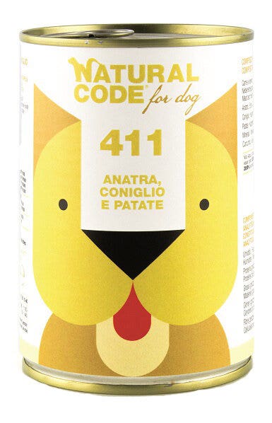 Natural Code For Dog 411 Anatra Coniglio e Patate 400g-2