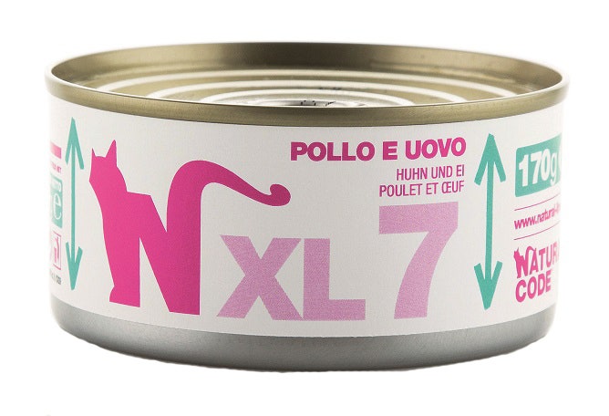Natural Code XL7 Cibo Umido Con Pollo E Uovo Per Gatti Adulti Lattina 170g-1
