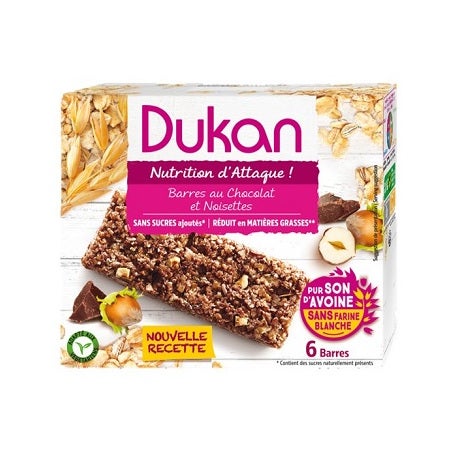 Dukan Barretta Cioccolato/Nocciola 6 Pezzi 25g  - 2