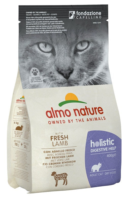Almo Nature Holistic Functional Digestive Help Agnello Cibo Secco Per Gatti Adulti Sacco 400g-1