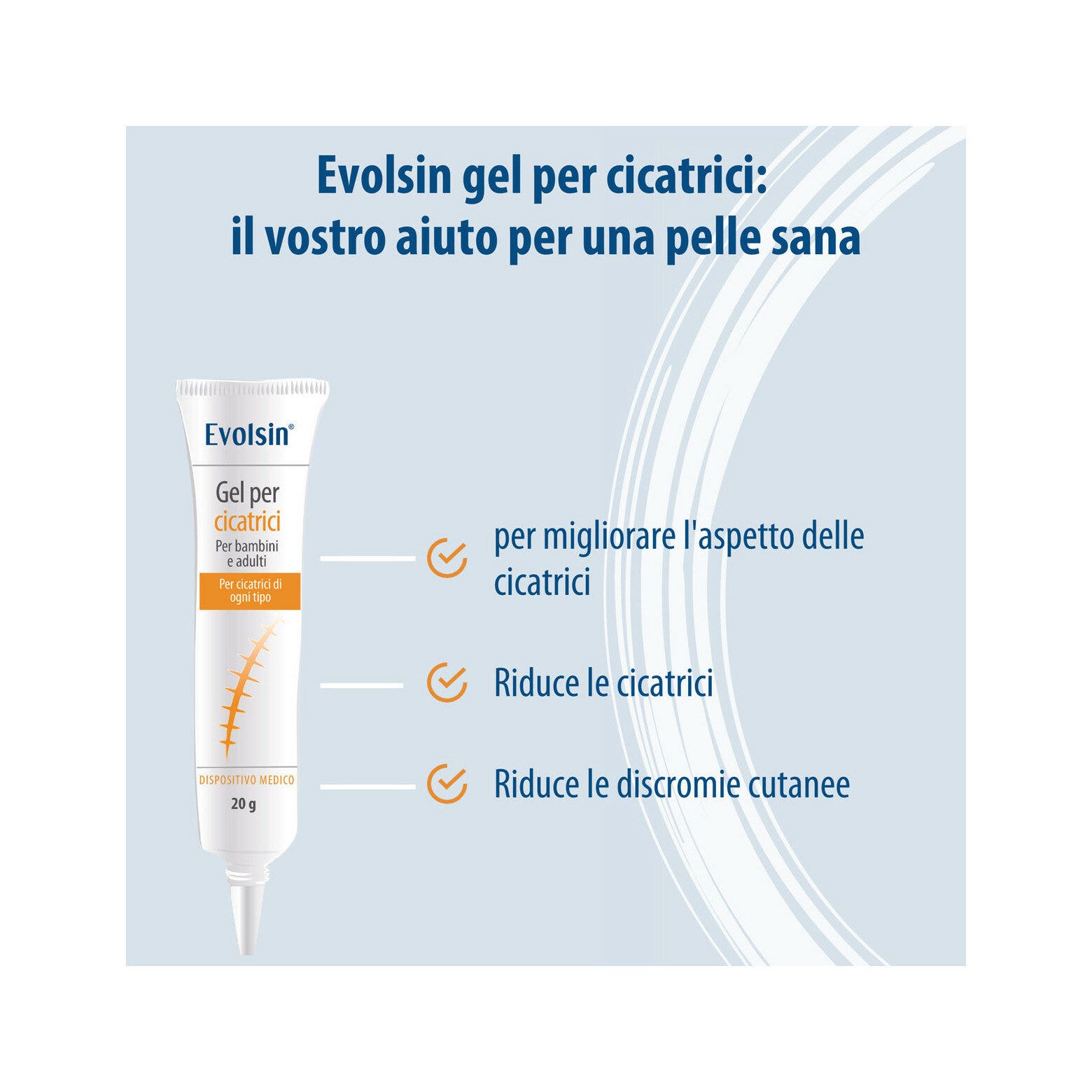 Evolsin Gel Silicone Per Cicatrici Per Bambini E Adulti 20g-2