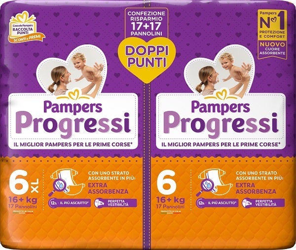 Pampers Progressi Pannolino Extralarge Pacco Doppio 34 Pezzi-1