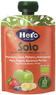 Hero Solo Frutta Frullata Mela Fragola Banana e Mirtilli 100% Bio 100g-1