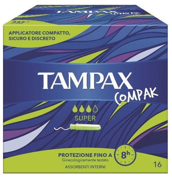 Tampax Compak Super 16 Assorbenti Interni Flussi da Medi ad Abbondanti-1