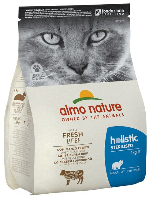 Almo Nature Sterilised Cibo Secco Con Manzo Fresco Per Gatti Adulti Sacco 2kg-1