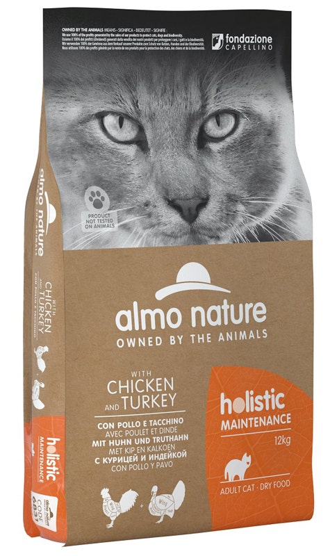 Almo Nature Holistic Maintenance Pollo E Tacchino Cibo Secco Per Gatti Adulti Sacco 12kg-1