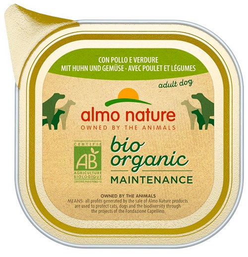 Almo Nature Daily Menu Bio Cibo Umido Pollo E Verdure Cani Adulti Vaschetta 100g-1