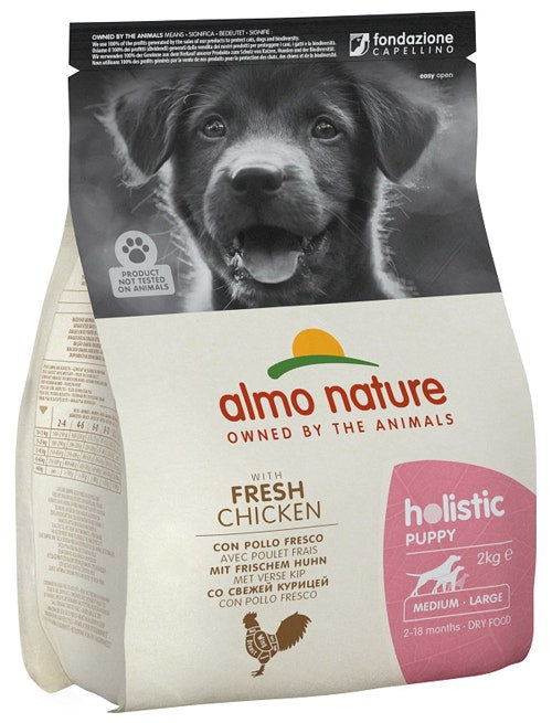 Almo Nature Holistic Puppy Crocchette Pollo E Riso Cani Cuccioli Taglia Media Grande Sacco 2kg-1