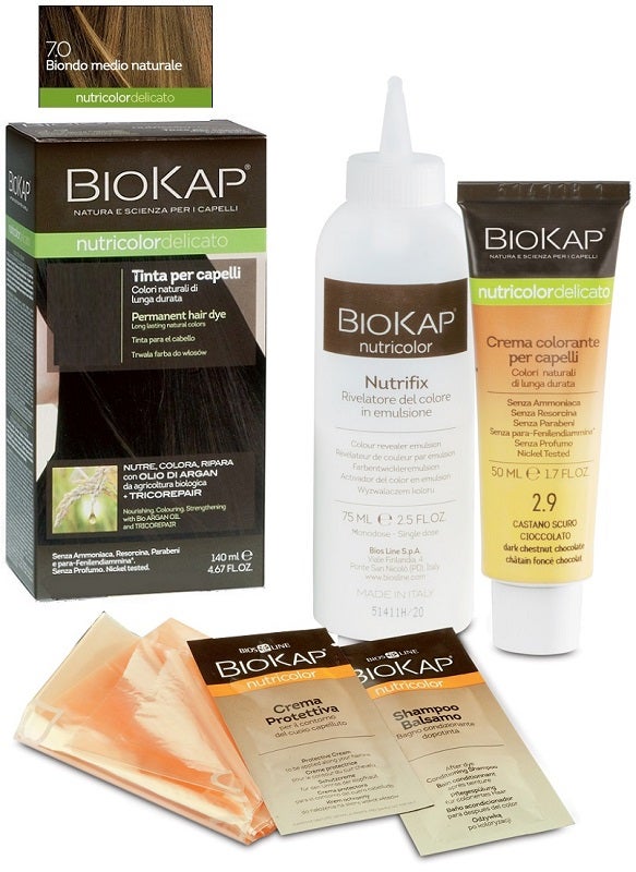 Biokap Nutricolor Delicato Tinta 7 Biondo Medio Naturale 140ml  - 1