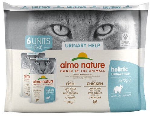 Almo Nature Urinary Help Con Pesce E Pollo Per Gatti Adulti 6x70g-2