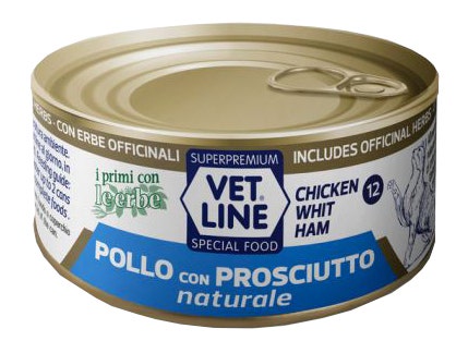 Vet Line Per Gatto Pollo Naturale + Prosciutto 70gr-1