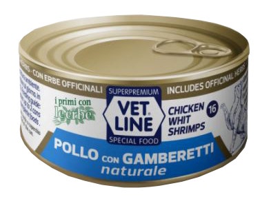 Vet Line Per Gatto Pollo Con Gamberetti Al Naturale 70g-1