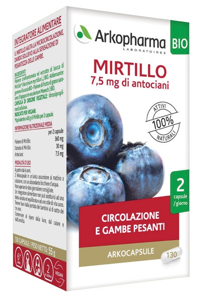 Arkopharma Funzionalità Microcircolo Mirtillo 130 Capsule