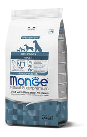 Monge Trota Riso E Patate Cibo Secco Cani Adulti Sacco 2,5 Kg-1