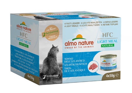 Almo Nature Natural Light Meal Cibo Umido Tonno Dell'Atlantico Per Gatti Adulti 4x50g-1