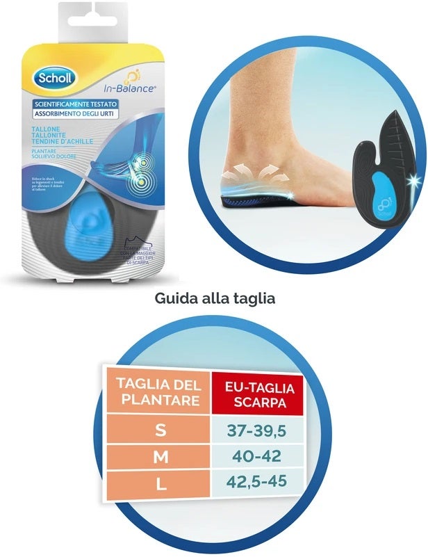 Dr Scholl Tallone Plantare Sollievo Dolore Tallonite E Tendine D'achille Taglia S-1